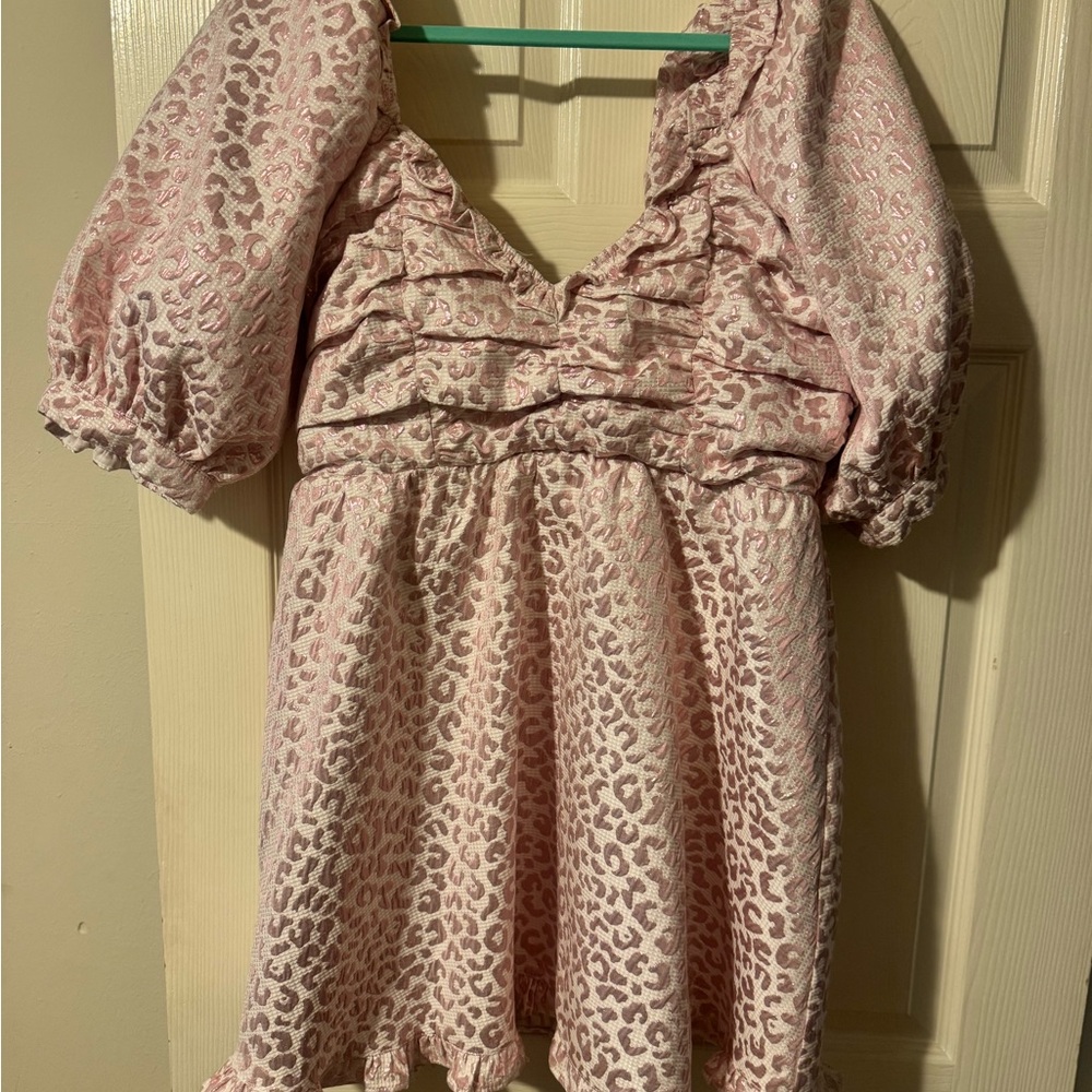 Pink Leopard Print Dress
